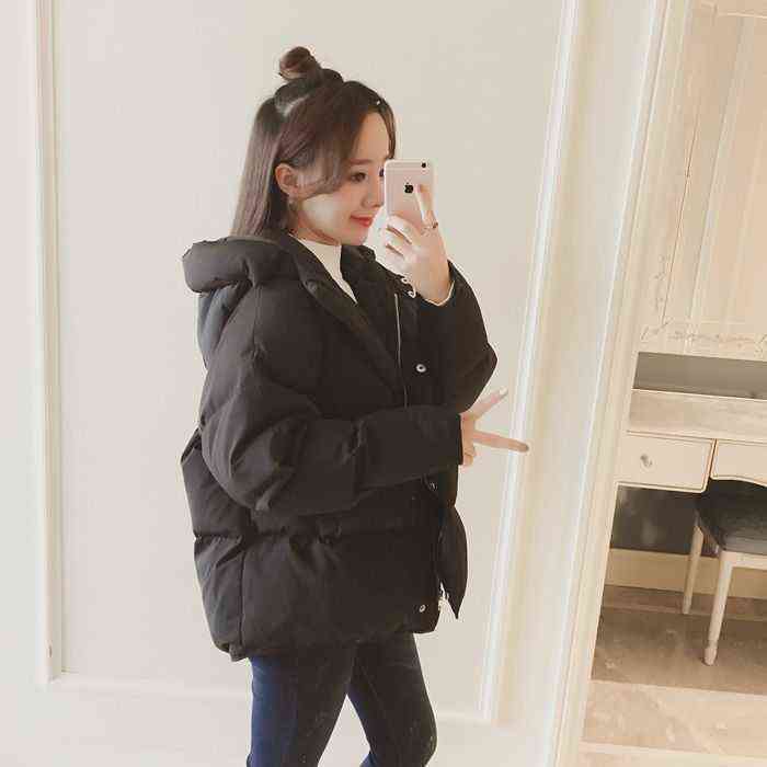 Winter Down Padded Jacket Women's Short Korean Style Loose Bread Coat Cotton Small Clothes 211130