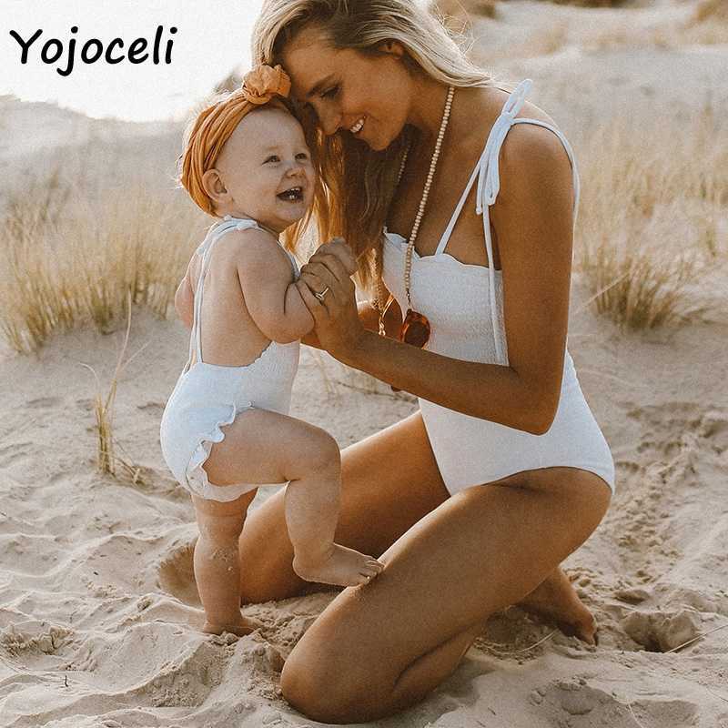 Yojoceli cute bow shirred bodysuit women foral print short beachwear bikini 210609