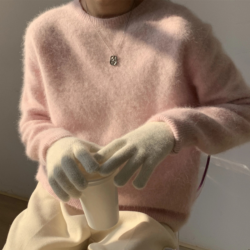Women's Sweaters Vison cashmere sweater with round collar, soft and warm for girls women, jns308 YECA, White
Women's Sweaters Vison cashmere sweater with round collar, soft and warm for girls women, jns308 YECA, White