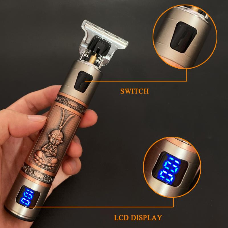Hair Clippers T9 0mm Professional Clipper Electric Rechargeable Men Shaver Beard Trimmer Barber Cut Cutting Machine