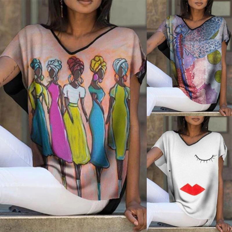 Women's Blouses & Shirts Women Shirt V-neck Abstract Printes Tops Loose Short-sleeved 2021 Summer Clothes Tunic Blusas Pullover, White
Women's Blouses & Shirts Women Shirt V-neck Abstract Printes Tops Loose Short-sleeved 2021 Summer Clothes Tunic Blusas Pullover, White