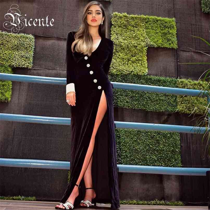 Trendy Crystal Button Design Sexy Deep V Neck High Split Celebrity Party Velvet Maxi Long Dress 210520, Black
Trendy Crystal Button Design Sexy Deep V Neck High Split Celebrity Party Velvet Maxi Long Dress 210520, Black