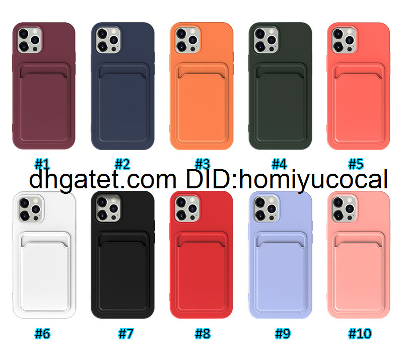 Liquid Silicone Card Slot Holder Soft TPU Cell Phone Cases for iPhone 13 12 11 Pro Max XR XS X 8 7 6 Plus, Remark color #1-10
Liquid Silicone Card Slot Holder Soft TPU Cell Phone Cases for iPhone 13 12 11 Pro Max XR XS X 8 7 6 Plus, Remark color #1-10