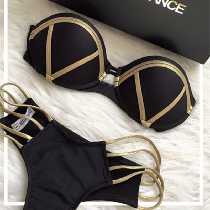 Women' Swimwear Sexy Bikinis Set Swimsuit 2021 Push Up Paded Bikini Bronzing Solid Strapless Women Beachwear Bathing Suit, Black
Women' Swimwear Sexy Bikinis Set Swimsuit 2021 Push Up Paded Bikini Bronzing Solid Strapless Women Beachwear Bathing Suit, Black