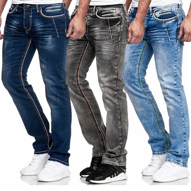 Men Jeans Washed St… - image