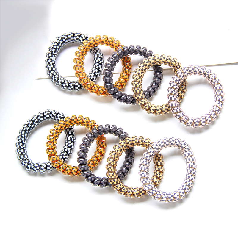 Hair Products Autumn Winter Milk Tea Color Elastic Telephone Ring Simple Retro Female Hairs Tie Rubber Band Ponytail WH0227
