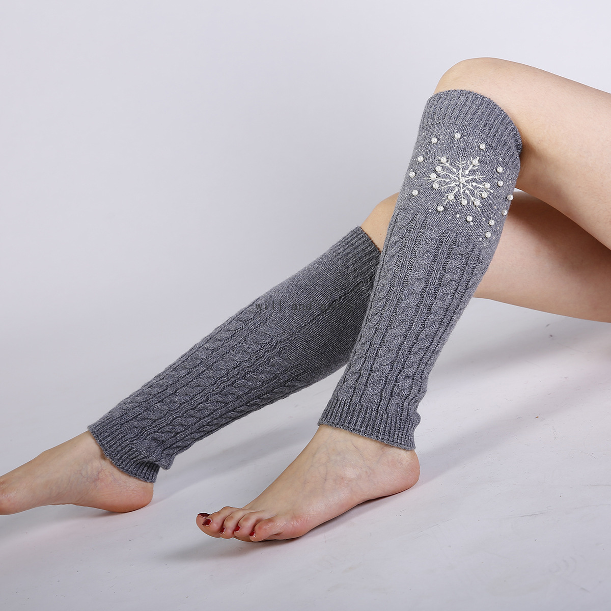 Pearl Snowflake Knee High Cashmere Leg Warmers Socks Knit Boot Cuffs Toppers Leggings Women Girls Autumn Winter Loose Stockings White Black, Black;white
Pearl Snowflake Knee High Cashmere Leg Warmers Socks Knit Boot Cuffs Toppers Leggings Women Girls Autumn Winter Loose Stockings White Black, Black;white