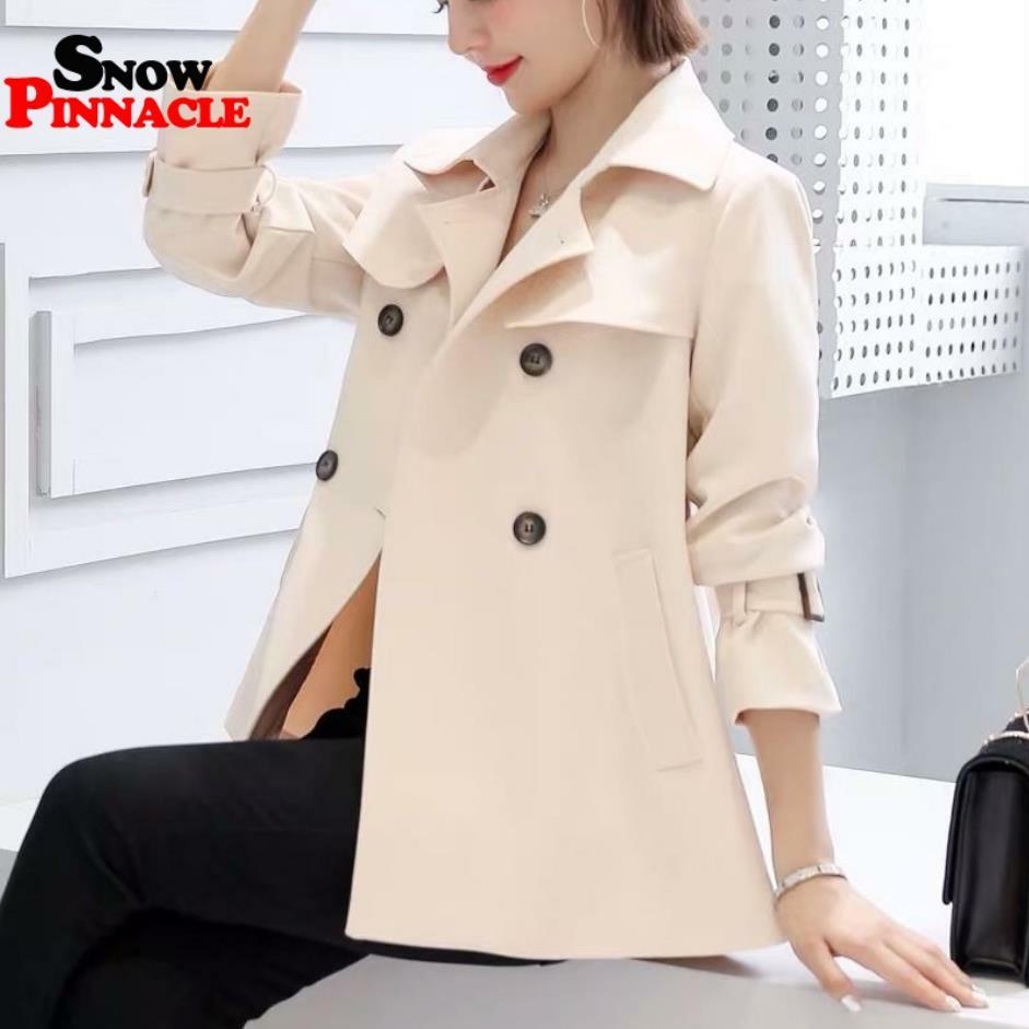 Women Casual Trench Autumn Windbreaker Coats Loose Safari Clothes Fashion Stand Collar Drawstring Female Coat 210524
