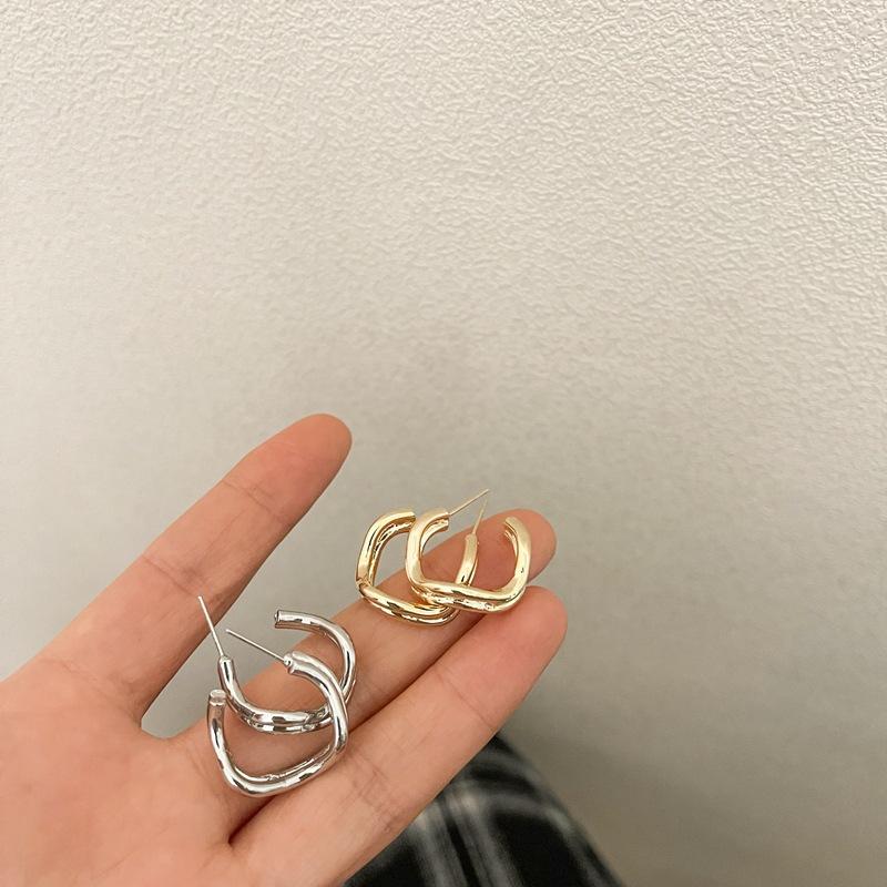 Stud Korean Fashion Double-layer Metal Twisted Geometric C-shaped Earrings For Women Girls Jewelry Accessories, Golden;silver
Stud Korean Fashion Double-layer Metal Twisted Geometric C-shaped Earrings For Women Girls Jewelry Accessories, Golden;silver