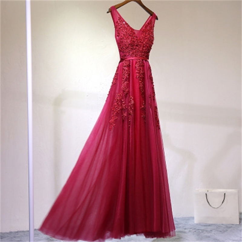 Women Dress Elegant Evening Banquet es Embroidery V Neck Sleeveless Maxi es High Waist Plus Size Sexy 210524