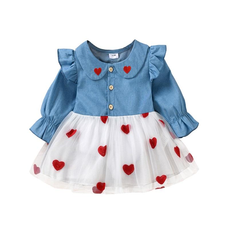 Girl's Dresses Infant Baby Girls Tulle Dress, Cute Long Sleeve Doll Collar Button Front Heart Denim Tops Tutu Gown 3M-3T, Red;yellow
Girl's Dresses Infant Baby Girls Tulle Dress, Cute Long Sleeve Doll Collar Button Front Heart Denim Tops Tutu Gown 3M-3T, Red;yellow