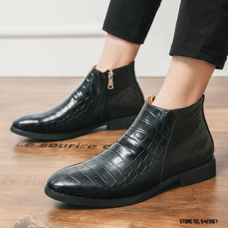 New Mens Pointed Crocodile Pattern Patent Leather Zipper Botas Wedding Dress Shoes For Male Formal Business Chelsea Ankle Boots, A2
New Mens Pointed Crocodile Pattern Patent Leather Zipper Botas Wedding Dress Shoes For Male Formal Business Chelsea Ankle Boots, A2
