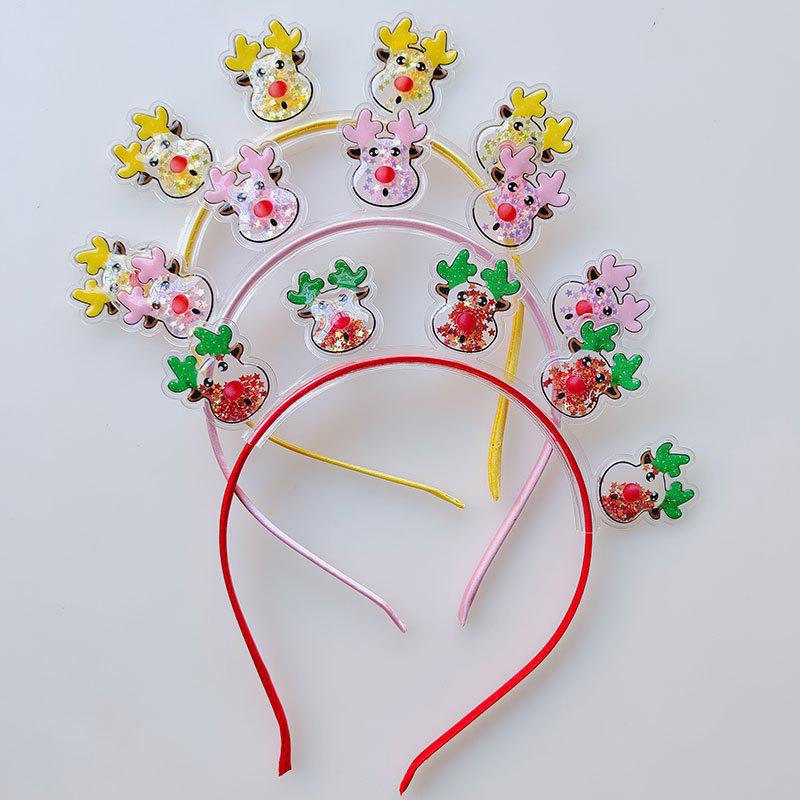 Hair Accessories 1pcs DIY Handmade Sequin Quicksand Christmas Shaker Glitter Headband
