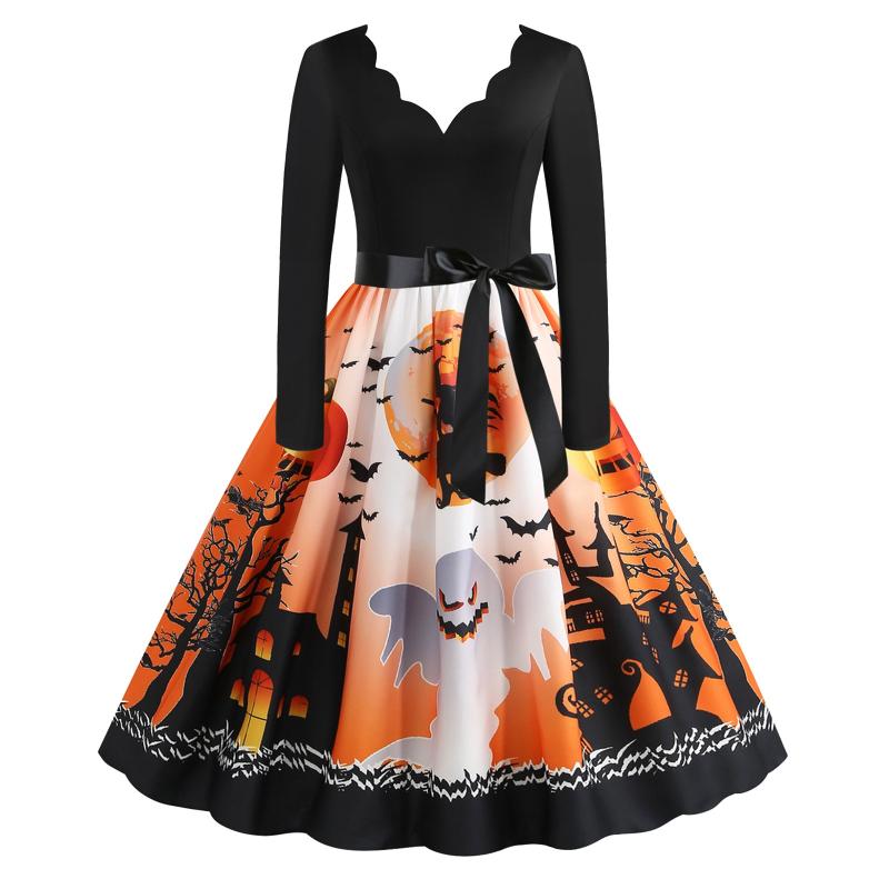 Casual Dresses Halloween Costumes Women Ghost Dress Party Costume Festival Fancy Printed Long Sleeve Bandage Bow A Line Slim, Black
Casual Dresses Halloween Costumes Women Ghost Dress Party Costume Festival Fancy Printed Long Sleeve Bandage Bow A Line Slim, Black