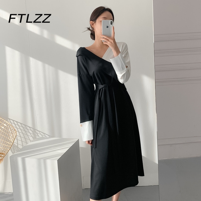 Elegant Office Dress for Women Fashion Sexy V Neck Long Sleeve Patchwork Midi es Ladies Spring Autumn Bandage Vestido 210602, Black
Elegant Office Dress for Women Fashion Sexy V Neck Long Sleeve Patchwork Midi es Ladies Spring Autumn Bandage Vestido 210602, Black
