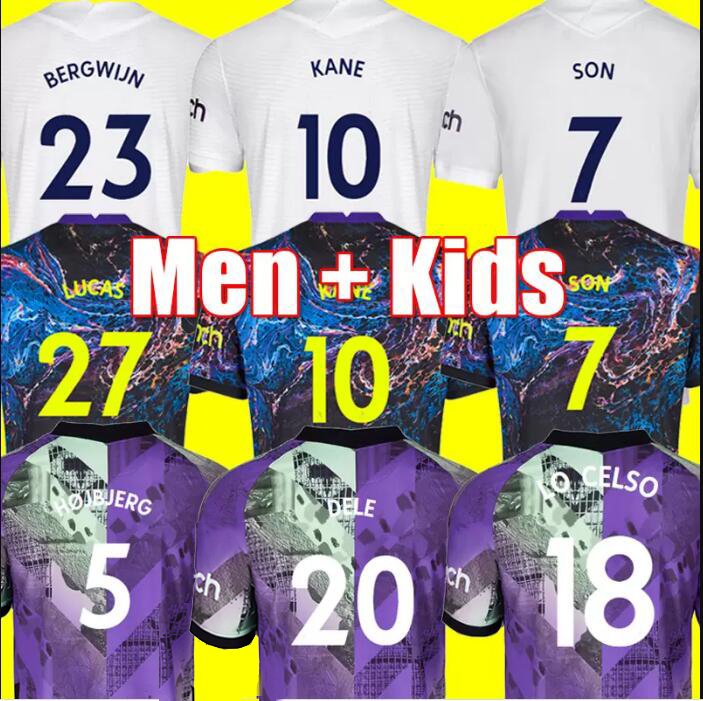 21 22 KANE SON KULUSEVSKI Soccer Jerseys HOJBJERG colorful Away 2021 2022 LUCAS DELE Third 3rd Totten Football kit shirt BRYAN purple tops Men kids sets, Men home
21 22 KANE SON KULUSEVSKI Soccer Jerseys HOJBJERG colorful Away 2021 2022 LUCAS DELE Third 3rd Totten Football kit shirt BRYAN purple tops Men kids sets, Men home
