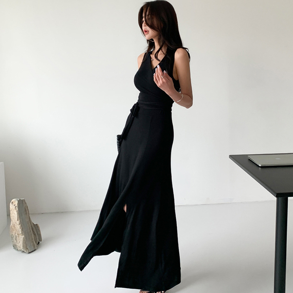 Summer Sexy V-Neck Lace-Up Elegant Long Dress Vintage knit Fashion Slim Waist Casual Party Vestidos 210519