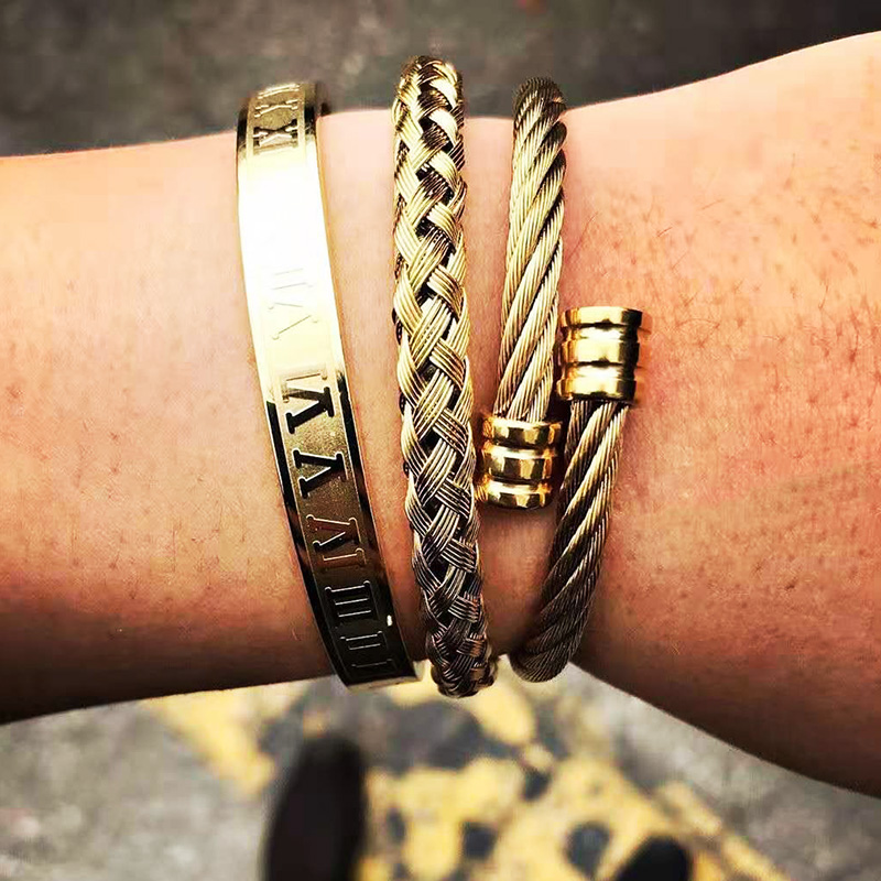 3pcs/set Fashion Mens Jewellery Men Luxury Royal Bangle Set Roman Braided Bracelets For Women Fashion Armband Black Gold Cuff
3pcs/set Fashion Mens Jewellery Men Luxury Royal Bangle Set Roman Braided Bracelets For Women Fashion Armband Black Gold Cuff