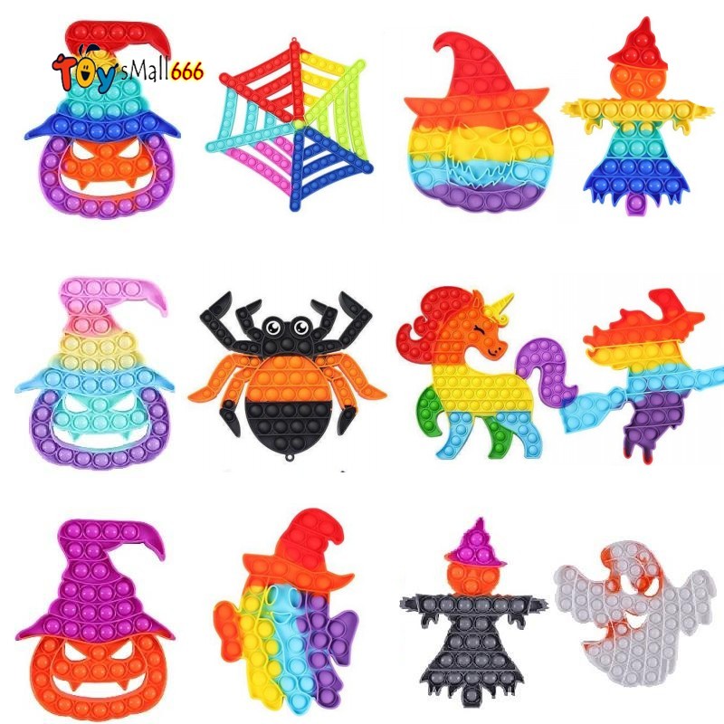 DHL Favor Halloween Push Bubble Fidget Antistress Toys Special Pumpkin Witch Ghost Scarecrow Rainbow Adult Stress Relief Big Size
DHL Favor Halloween Push Bubble Fidget Antistress Toys Special Pumpkin Witch Ghost Scarecrow Rainbow Adult Stress Relief Big Size