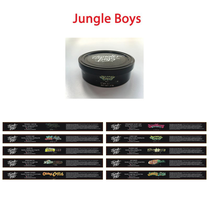 Stickers for 3.5G Tin Cans Bottle 100ML Dry Herb Flower Clear Tuna Can Sticker 10 Designs Jungle Boys Labels Customized label
Stickers for 3.5G Tin Cans Bottle 100ML Dry Herb Flower Clear Tuna Can Sticker 10 Designs Jungle Boys Labels Customized label