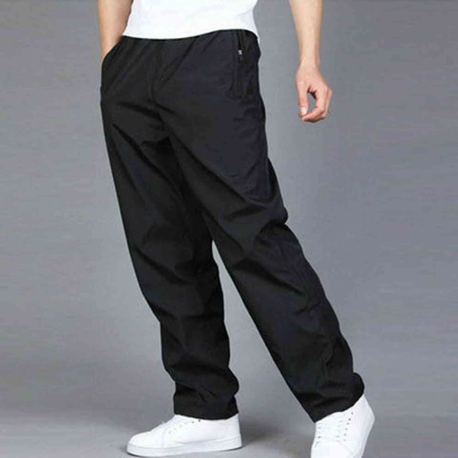 FALIZA Mens Casual Pants Breathable Quick Dry Loose Wide Leg Trousers Spring Autumn Male Pantalon Hombre Plus Size 6XL PA61 211119