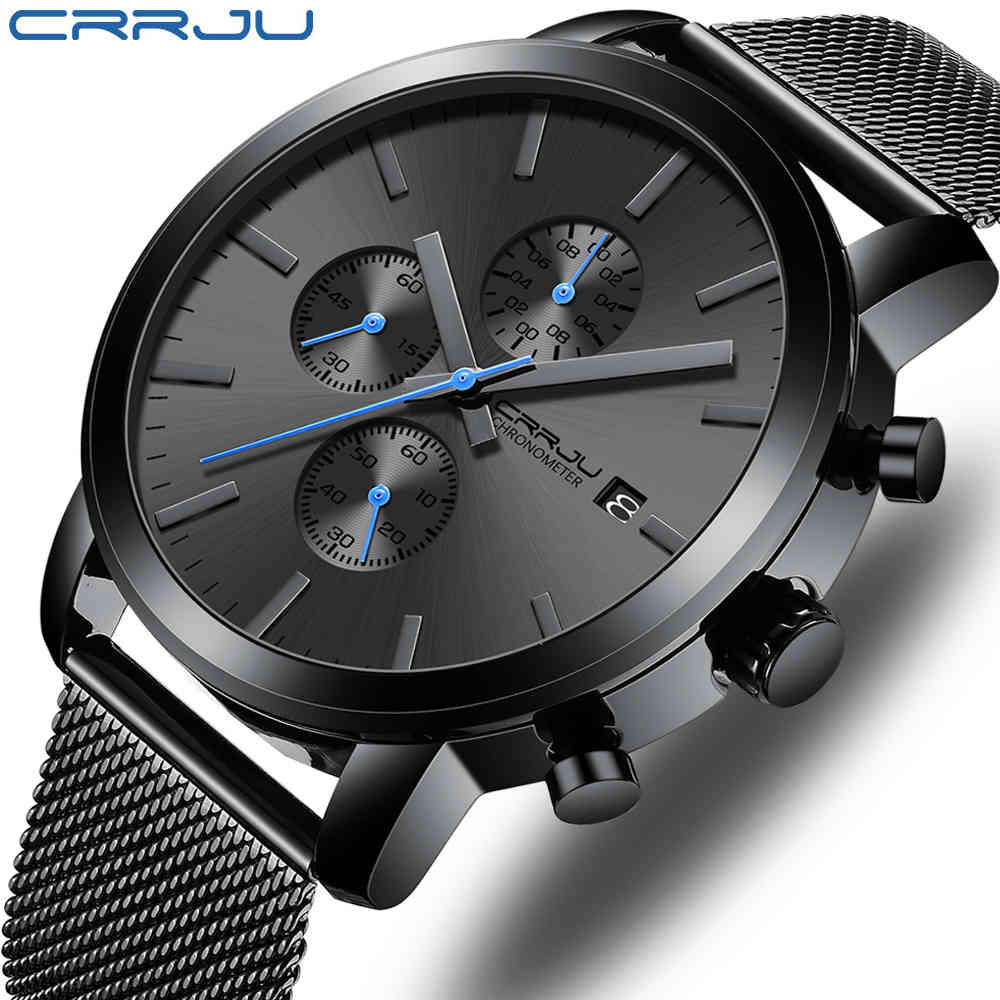 Men's Watch CRRJU Luxury Business Men Stainless Steel WristWatch Men's Military waterproof Date Quartz watches relogio masculino 210517, Grey blue
Men's Watch CRRJU Luxury Business Men Stainless Steel WristWatch Men's Military waterproof Date Quartz watches relogio masculino 210517, Grey blue