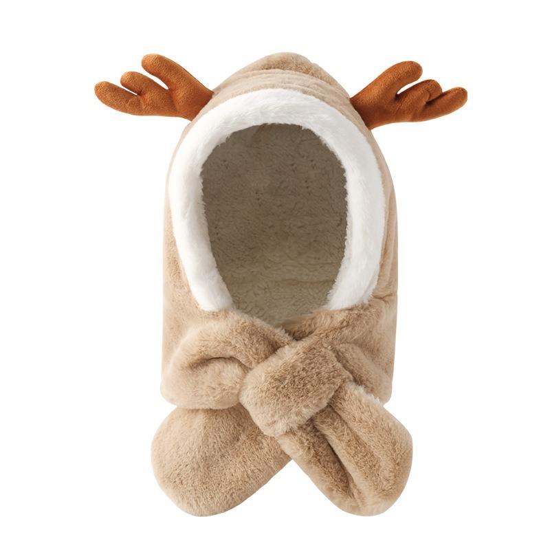 Caps & Hats Children's Autumn Cartoon Cute Solid Color Windproof Antlers Boys And Girls Baby Plush Scarf One-piece Hat For Born, Yellow
Caps & Hats Children's Autumn Cartoon Cute Solid Color Windproof Antlers Boys And Girls Baby Plush Scarf One-piece Hat For Born, Yellow