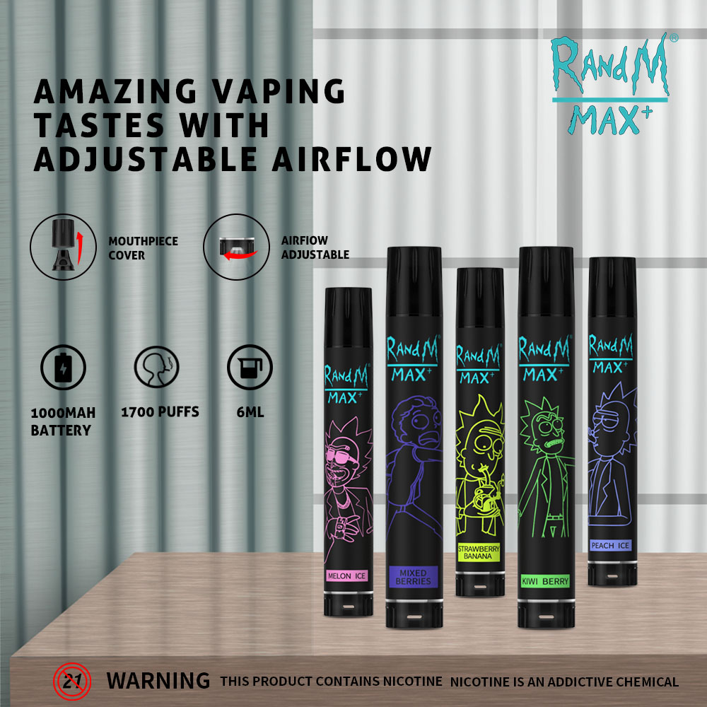 RandM Original Disposable E-cigarette 1700 Puffs Atomizer Smoking Ecigarette Vape Pen Electronic Cigarette 16 Flavors Available Adjustable A
RandM Original Disposable E-cigarette 1700 Puffs Atomizer Smoking Ecigarette Vape Pen Electronic Cigarette 16 Flavors Available Adjustable A