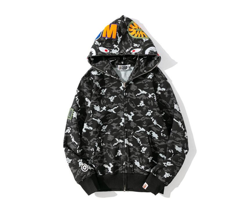New Men's clothes hoodies jacket Gray camouflage Shark print men fashion cotton Hooded Sportswear inner fleece hoody sweatshirt, Black
New Men's clothes hoodies jacket Gray camouflage Shark print men fashion cotton Hooded Sportswear inner fleece hoody sweatshirt, Black
