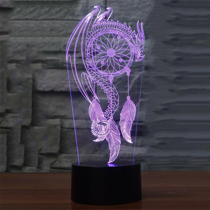 Night Lights Acrylic LED Table Lamp Windbell Dream Catcher Romantic Dreamcatcher 3D Illusion USB 7 Colors Change Light Remote And Touch
Night Lights Acrylic LED Table Lamp Windbell Dream Catcher Romantic Dreamcatcher 3D Illusion USB 7 Colors Change Light Remote And Touch