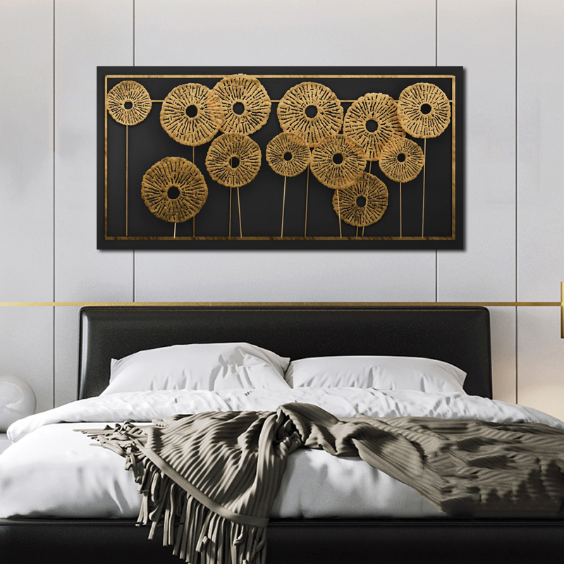 Black Gold Flowers Wall Pictures For Living Room Modern Posters and Prints Decorative Painting Canvas Painting