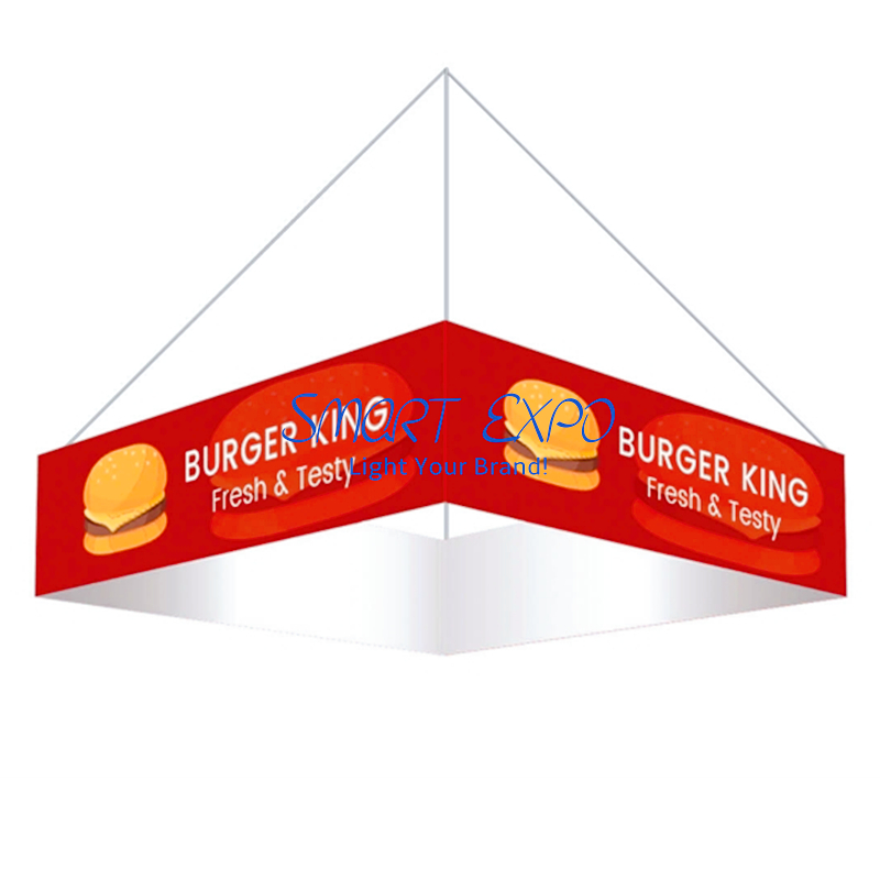 Advertising Display 20ft(L)X4ft(H) Exhibition Booth Logo Showing Hanging Banner with Strong Aluminum Frame Tension Fabric Print Graphic Portable Bag