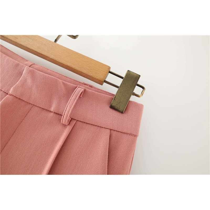 vintage women solid pink shorts summer fashion ladies causal polyester and cotton female casual girls 210527