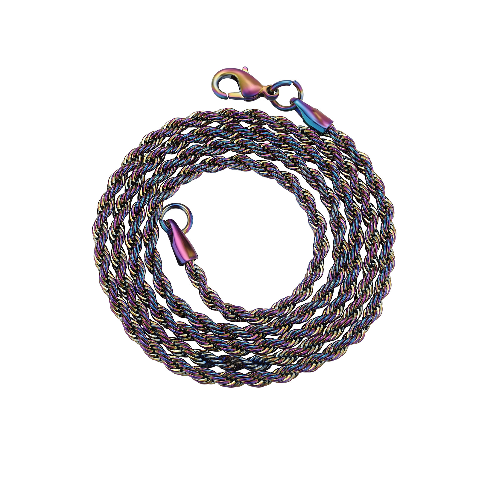 3mm Stainless Steel Colorful Twist Chains Choker Chain No Pendant with Chain Hip Hop Necklace
3mm Stainless Steel Colorful Twist Chains Choker Chain No Pendant with Chain Hip Hop Necklace