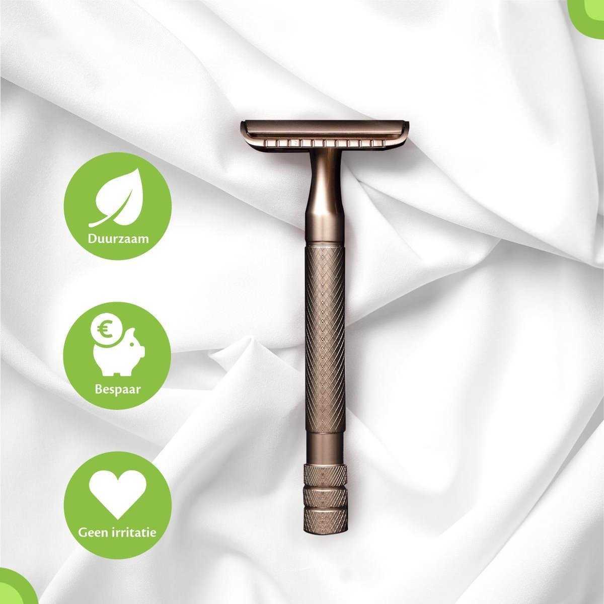 HAWARD Men's Double Edge Safety Razor Classic Metal Manual Shaving Razor With 10 Blades Reusable&Zero Wste&Eco Friendly P0817