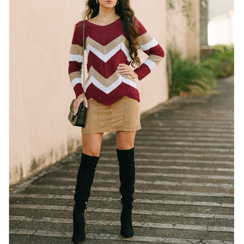 New Contrast Wave pattern Printing Geometric Round Neck Sweater Long Sleeve T-shirt Knitting, White;black
New Contrast Wave pattern Printing Geometric Round Neck Sweater Long Sleeve T-shirt Knitting, White;black