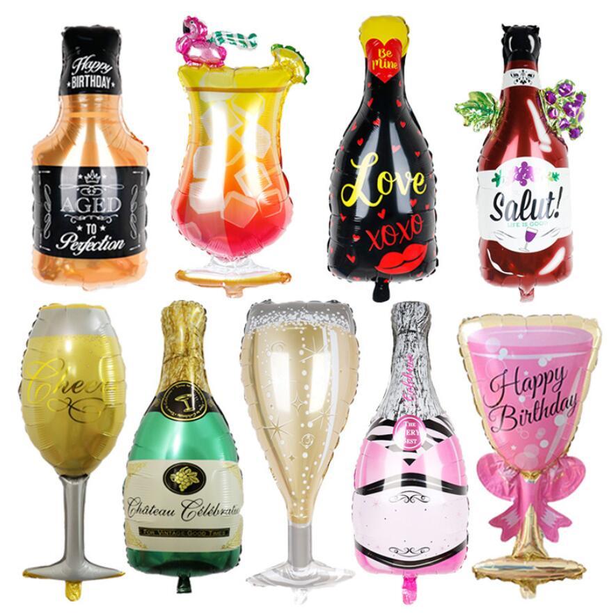 

Big Helium Balloons Wedding Birthday Party Decoration Champagne Goblet Whisky Beer Shaped Balloon Adults Kids Event Decorative Supplies Photo Props