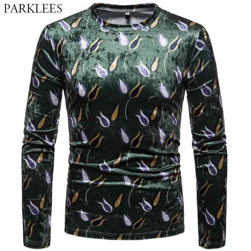 Floral Pattern Velour Mens Long Sleeve T Shirts Autumn O Neck Tshirt for Men Fashion Soft Casual Velvet Top Tee Shirt Homme 210524, As picture show
Floral Pattern Velour Mens Long Sleeve T Shirts Autumn O Neck Tshirt for Men Fashion Soft Casual Velvet Top Tee Shirt Homme 210524, As picture show