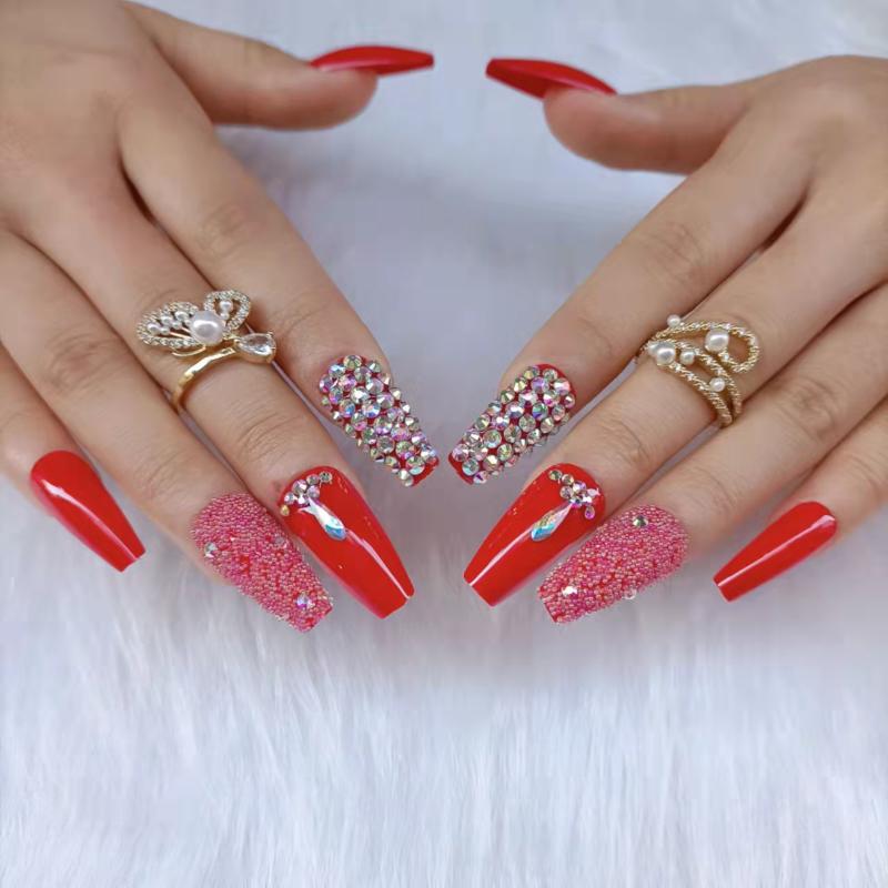 False Nails 2021 Luxury Jewelry, Short Ballet Coffin, Fake Nail, Crystal Diamond, Red Diamond., Red;gold
False Nails 2021 Luxury Jewelry, Short Ballet Coffin, Fake Nail, Crystal Diamond, Red Diamond., Red;gold
