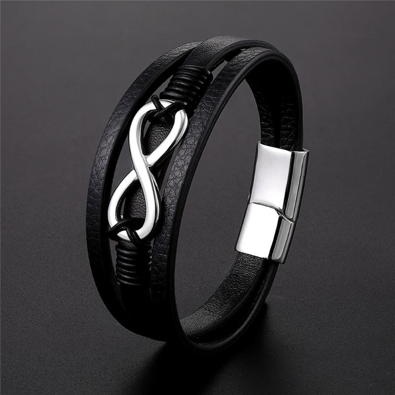 Link, Chain Fashion 8 Words Men Jewelry Genuine Leather Bracelets Titanium Rope Steel Magnetic Clasp Bracelet Wristband Male Gift
Link, Chain Fashion 8 Words Men Jewelry Genuine Leather Bracelets Titanium Rope Steel Magnetic Clasp Bracelet Wristband Male Gift