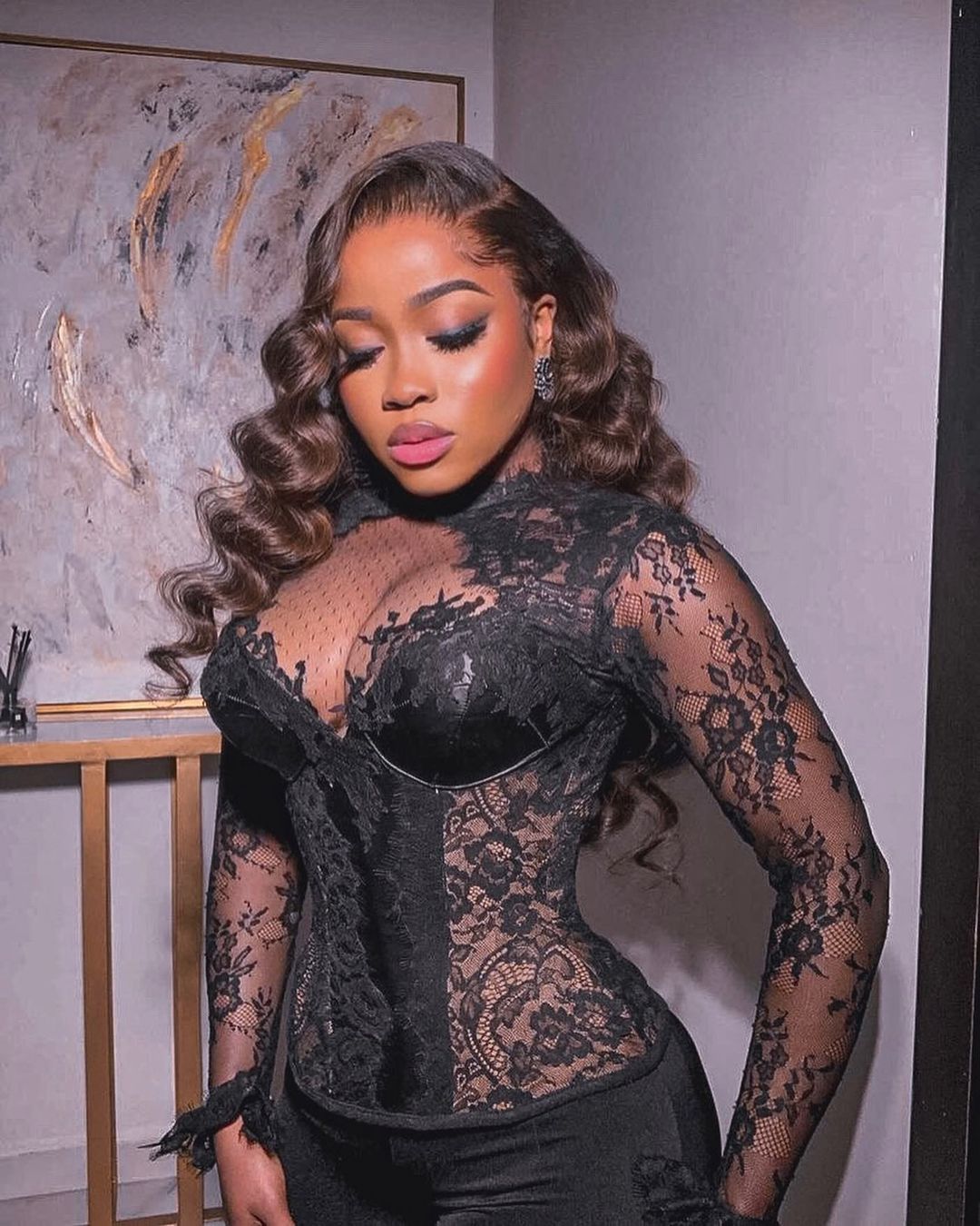 2022 Plus Size Arabic Aso Ebi Black Sexy Lace Jumpsuits Prom Dresses Long Sleeves Evening Formal Party Second Reception Birthday Engagement Gowns Dres