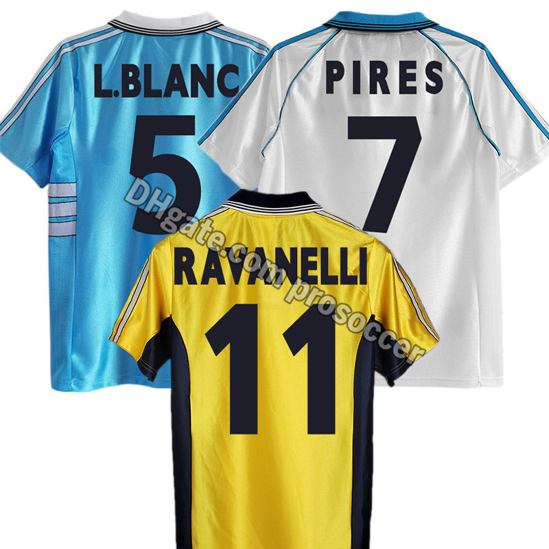 Retro Marseille 1998-99 OM Soccer Jerseys Ravanelli Pires Blanc Vintage Shirts Classic Kit, 98-99 3rd
Retro Marseille 1998-99 OM Soccer Jerseys Ravanelli Pires Blanc Vintage Shirts Classic Kit, 98-99 3rd