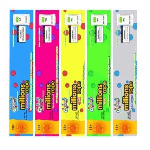 Millions ROPE 800mg Empty Gummy Sugar Bag Plastic Edibles retail packaging 5 styles Smell Proof Bags DHL Free
Millions ROPE 800mg Empty Gummy Sugar Bag Plastic Edibles retail packaging 5 styles Smell Proof Bags DHL Free