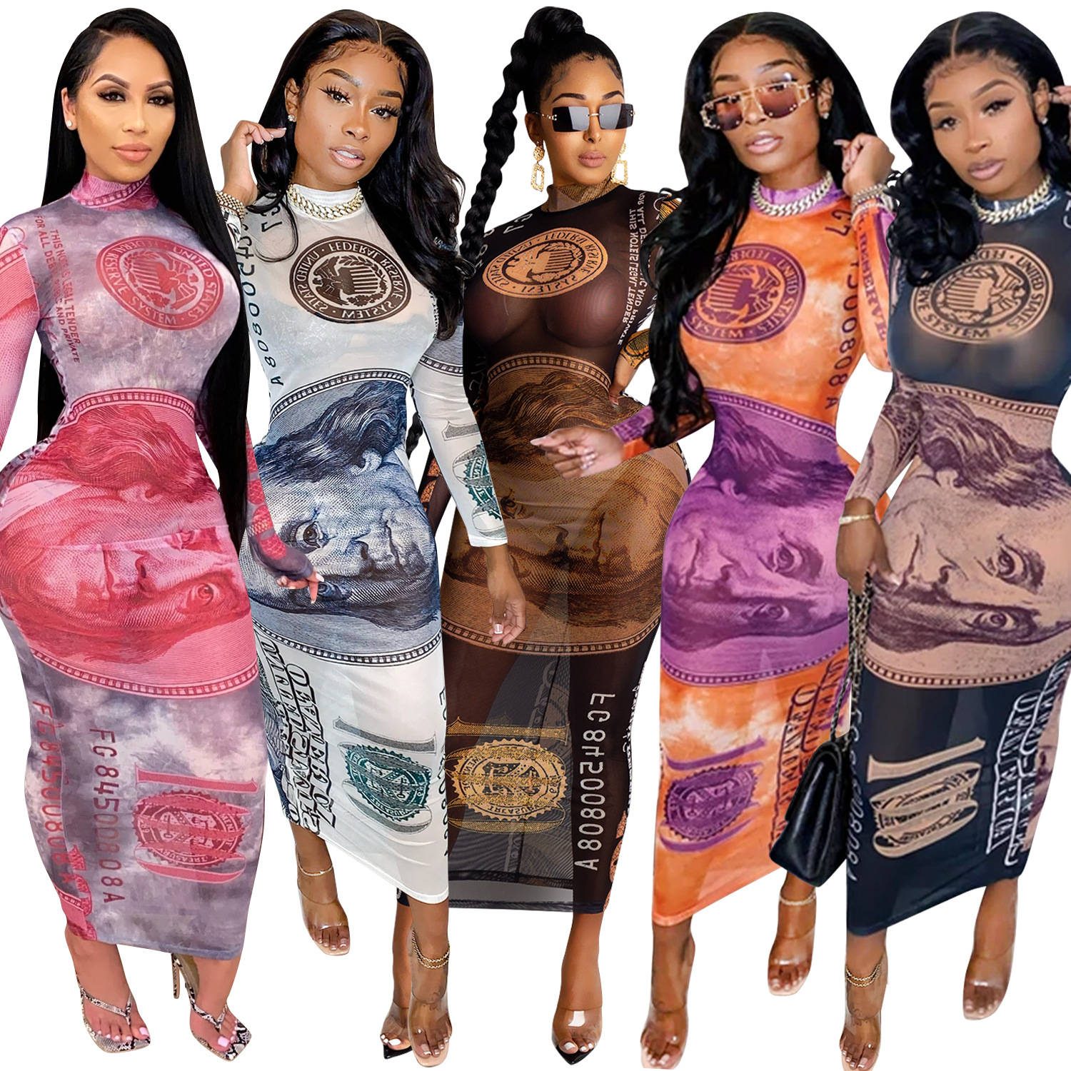 Zoctuo Mesh See-Through Maxi Dress Autumn Fashion Money Print Sexy Bodycon Dress Long Sleeve Dress Club Paety Dresses For Women, Brown
Zoctuo Mesh See-Through Maxi Dress Autumn Fashion Money Print Sexy Bodycon Dress Long Sleeve Dress Club Paety Dresses For Women, Brown