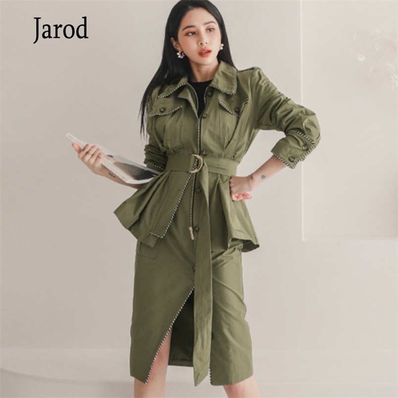 High quality Autumn women's two-piece set Elegant temperament ladies Slim Office Outwears + Waist OL skirt Female Suit 210519