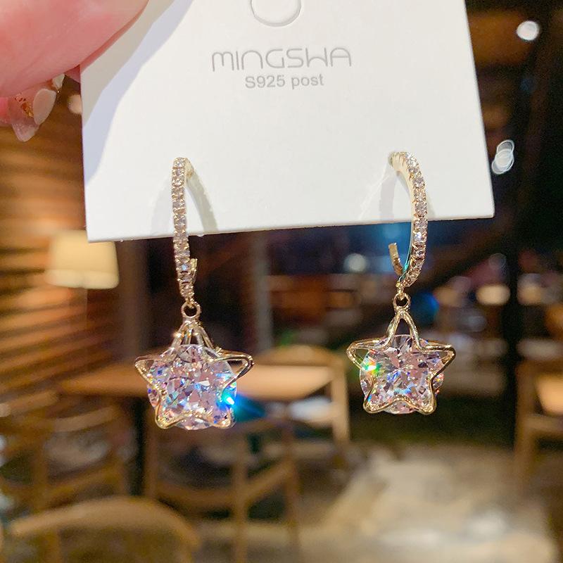 Dangle & Chandelier 925 Silver Needle Five-pointed Star Earrings Fashion Korean Style Ear Piercing Stud Drop Women Jewelry
Dangle & Chandelier 925 Silver Needle Five-pointed Star Earrings Fashion Korean Style Ear Piercing Stud Drop Women Jewelry