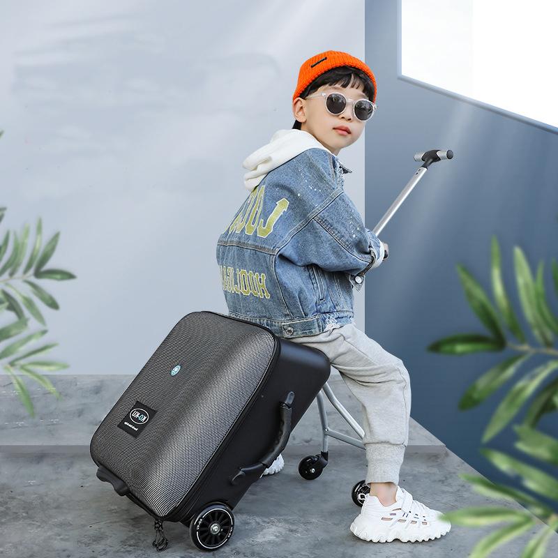 20" Inch Kids Aluminum Carry On Luggage Valise Enfant Trolley Sit Scooter Travel Suitcase Separable Koffer Maleta Cabina Suitcases