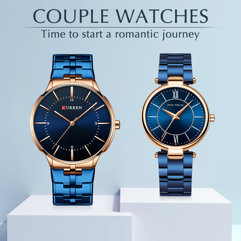 Couple Watch for Men and Women Simple Stainless Steel Waterproof Lovers Watches Fashion Casual Wristwatch Gifts Set for Sale 210517, Blue
Couple Watch for Men and Women Simple Stainless Steel Waterproof Lovers Watches Fashion Casual Wristwatch Gifts Set for Sale 210517, Blue