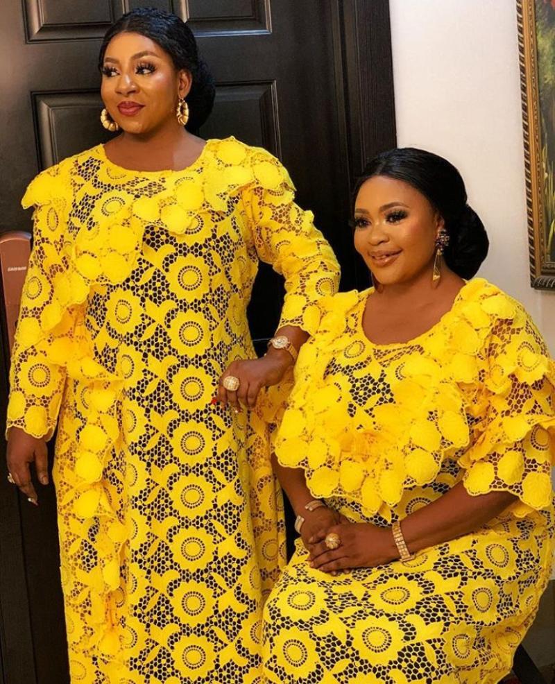 Ethnic Clothing African Dresses For Women Dashiki Plus Size Long Sleeve Fashion Lace Dress Africa Muslim
