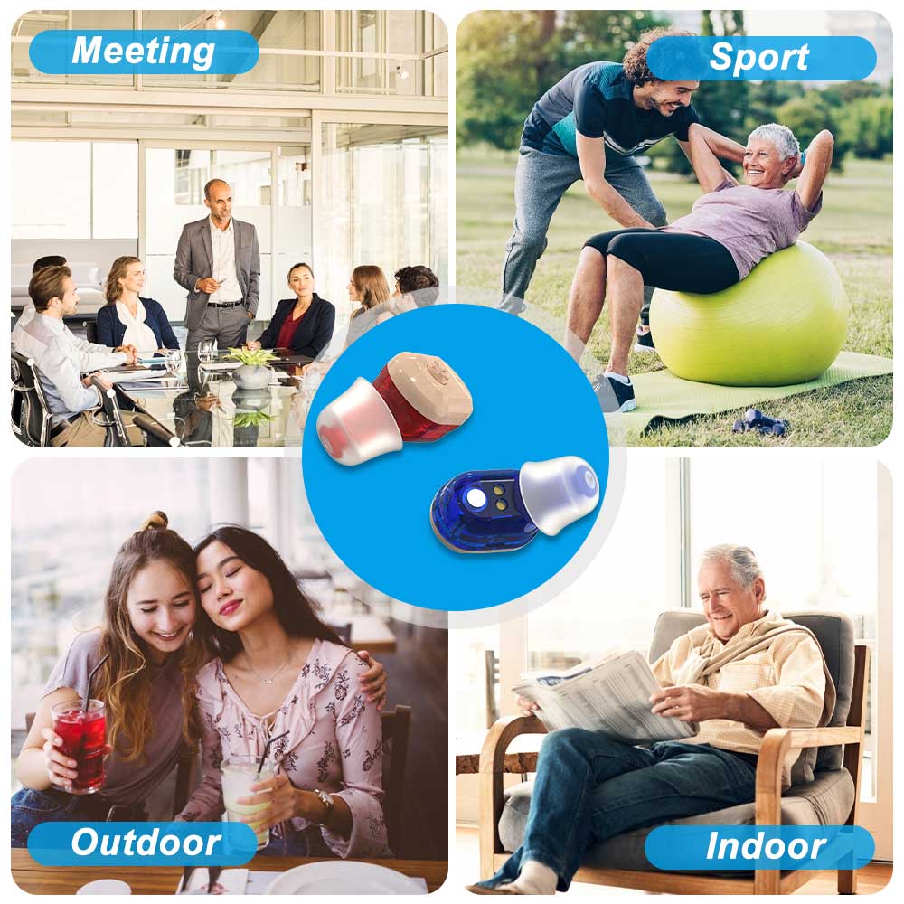 Rechargeable Mini Hearing Aids Sound Amplifier Wireless In Ear Hearing Device for Adults & Seniors with Storage CaseRabin
Rechargeable Mini Hearing Aids Sound Amplifier Wireless In Ear Hearing Device for Adults & Seniors with Storage CaseRabin